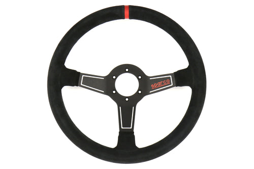 Sparco L575 Steering Wheel w/ Read Centering Stripe 350mm - Black Suede