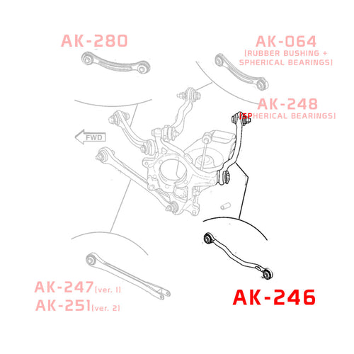 GSP GodSpeed Project Adjustable Rear Toe Control Arms - Dodge Magnum [LX] (2005-2008)