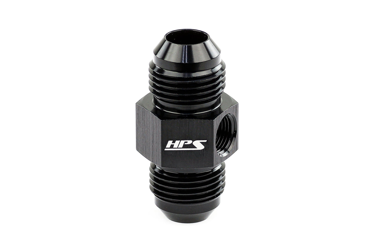 HPS Performance -6 AN Male to Male Adapter with 1/8 inch NPT Female Port Aluminum Black