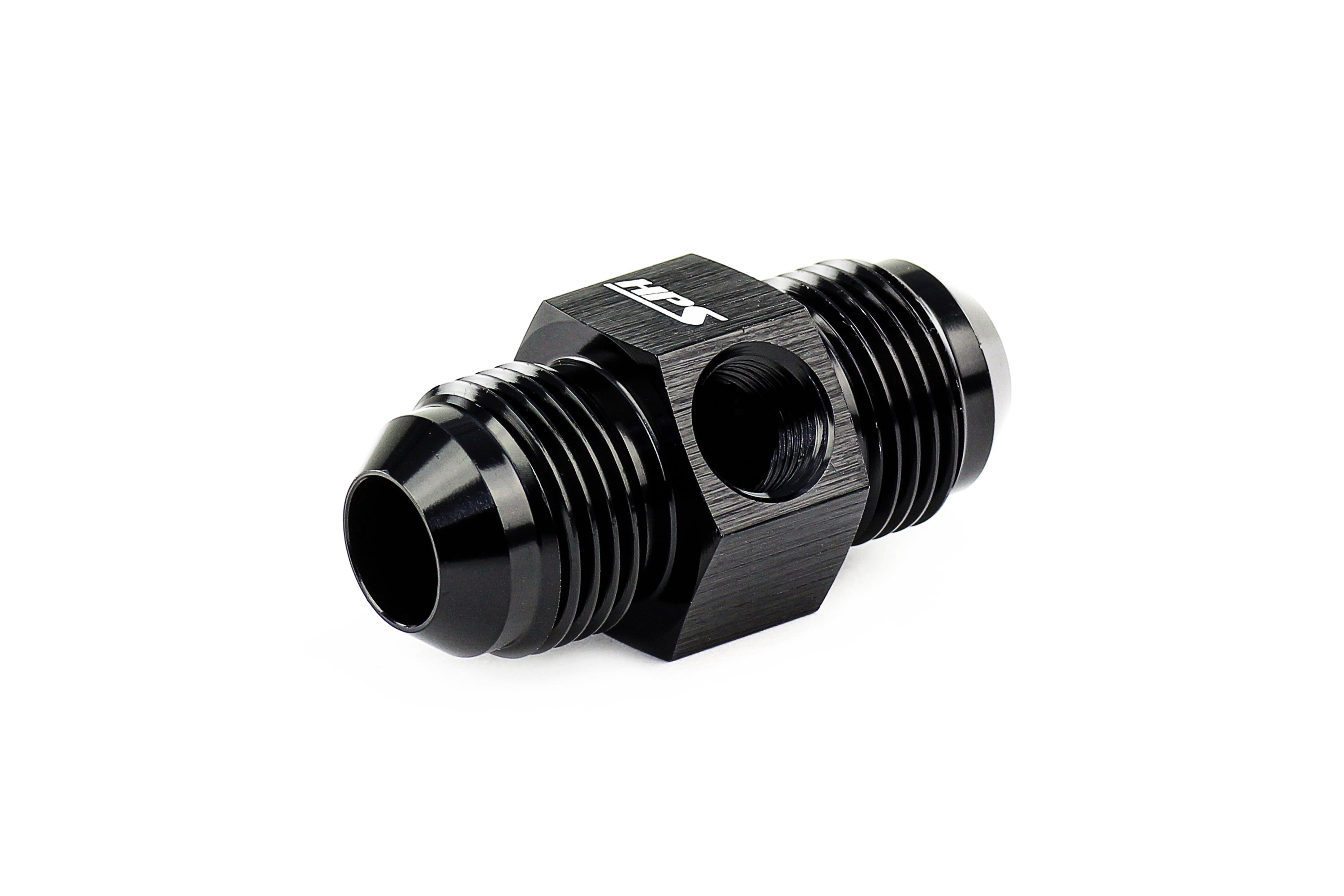 HPS Performance -12 AN Male to Male Adapter with 1/8" NPT Female Port, Aluminum, Black