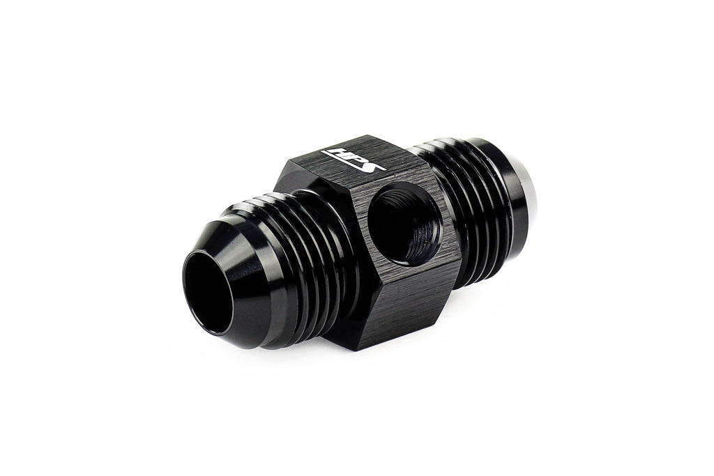 HPS Performance -10 AN Male to Male Adapter with 1/8" NPT Female Port, Aluminum, Black