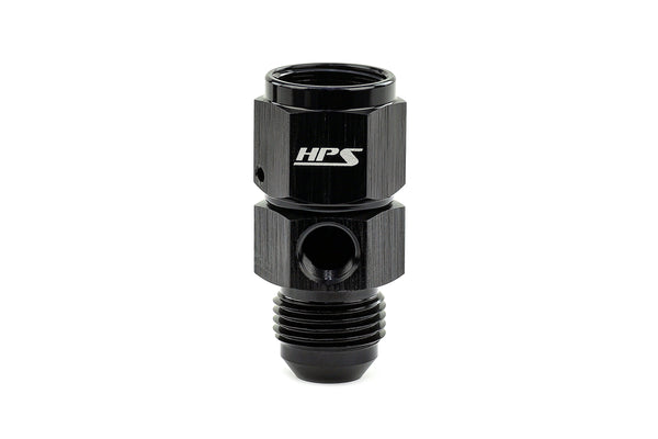 HPS Performance -8 AN Male to Female Fuel Pressure Gauge Adapter with 1/8 inch NPT Female Port Aluminum Black