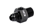 HPS Performance -6 AN Male to 3/8 inch NPT Male Adapter with 1/8 inch NPT Female Port Aluminum Black
