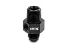 HPS Performance -4 AN Male to 1/8" NPT Male Adapter with 1/8" NPT Female Port, Aluminum, Black