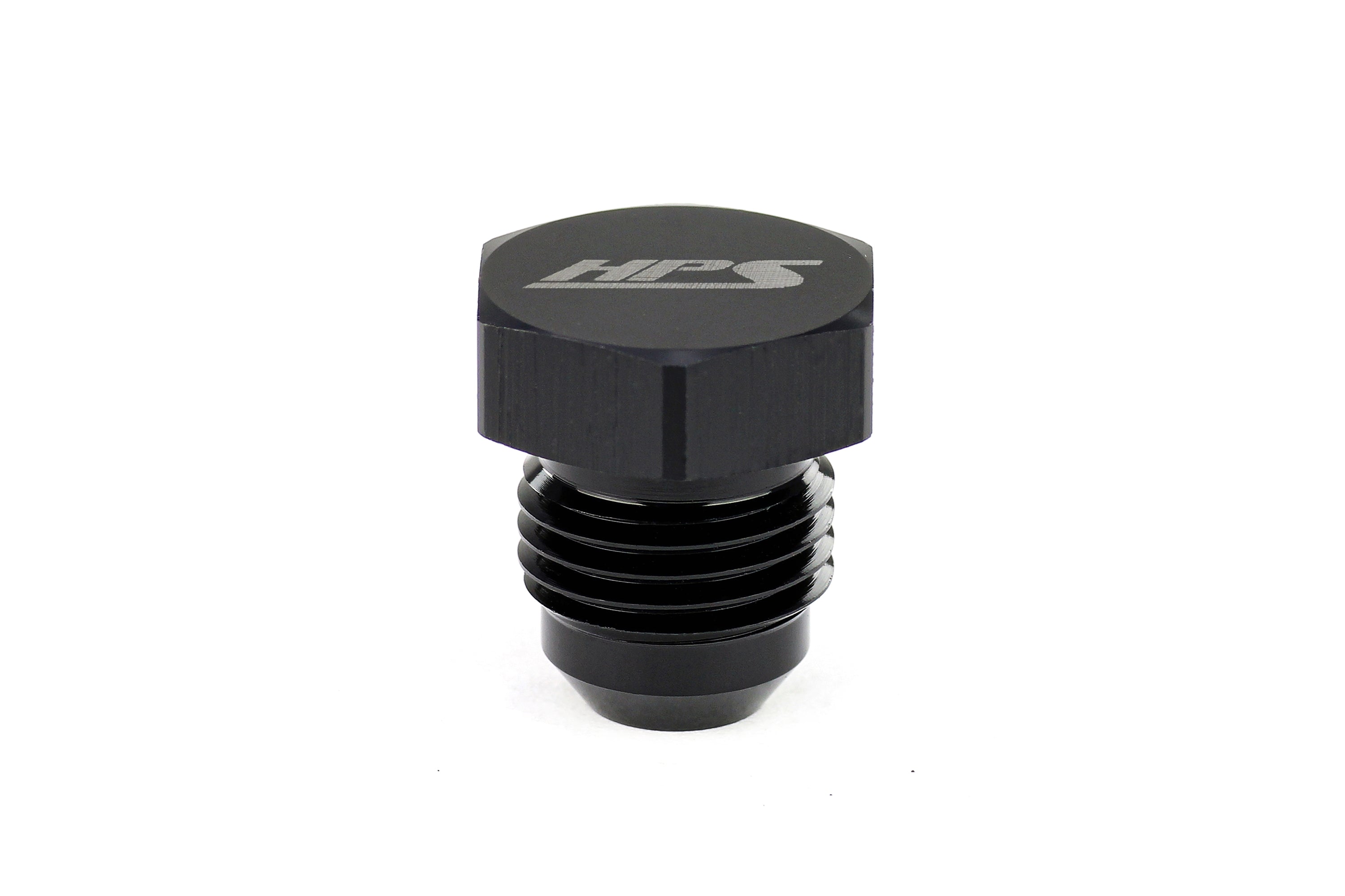 HPS Performance -12 AN Fittings Plug, AN Male 37 Degree Flare, Aluminum, Black