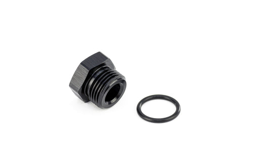 HPS Performance -16 AN Fittings Plug Port Thread with O-Ring Aluminum Black