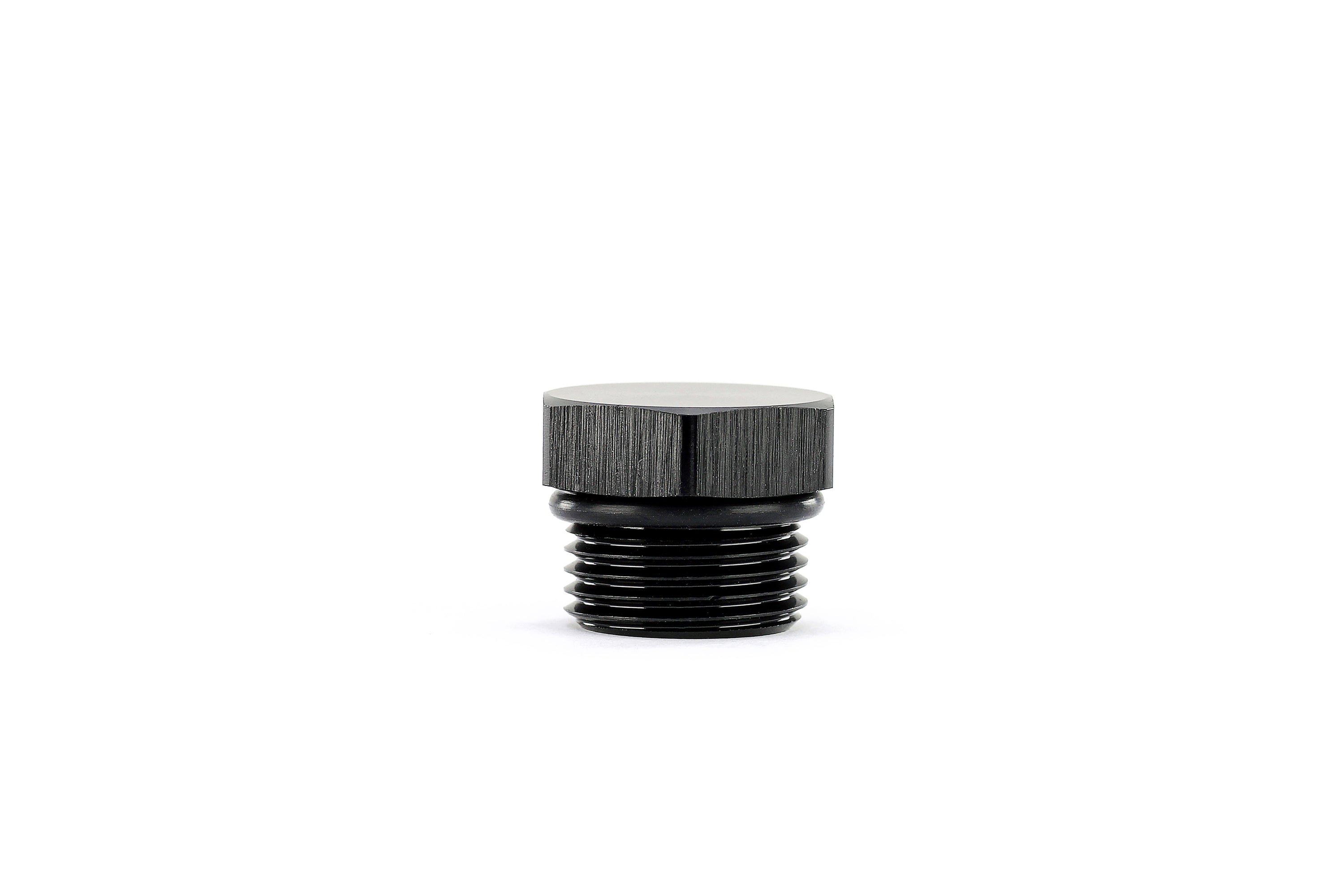HPS Performance -12 AN Fittings Plug, Port Thread with O-Ring, Aluminum, Black