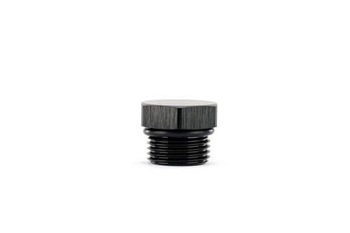 HPS Performance -3 AN Fittings Plug, Port Thread with O-Ring, Aluminum, Black