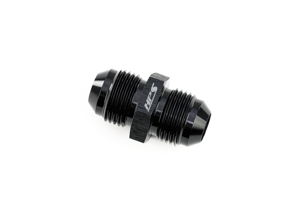 HPS Performance Straight -8 AN Male to Male Union Adapter Aluminum Black
