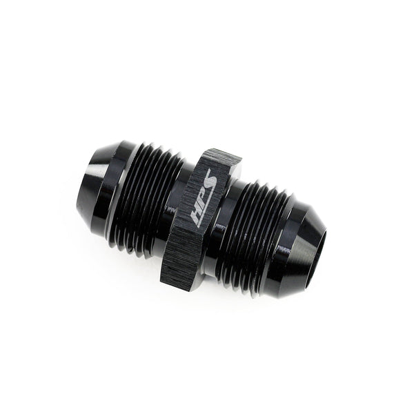 HPS Performance Straight -4 AN Male to Male Union Adapter Aluminum Black
