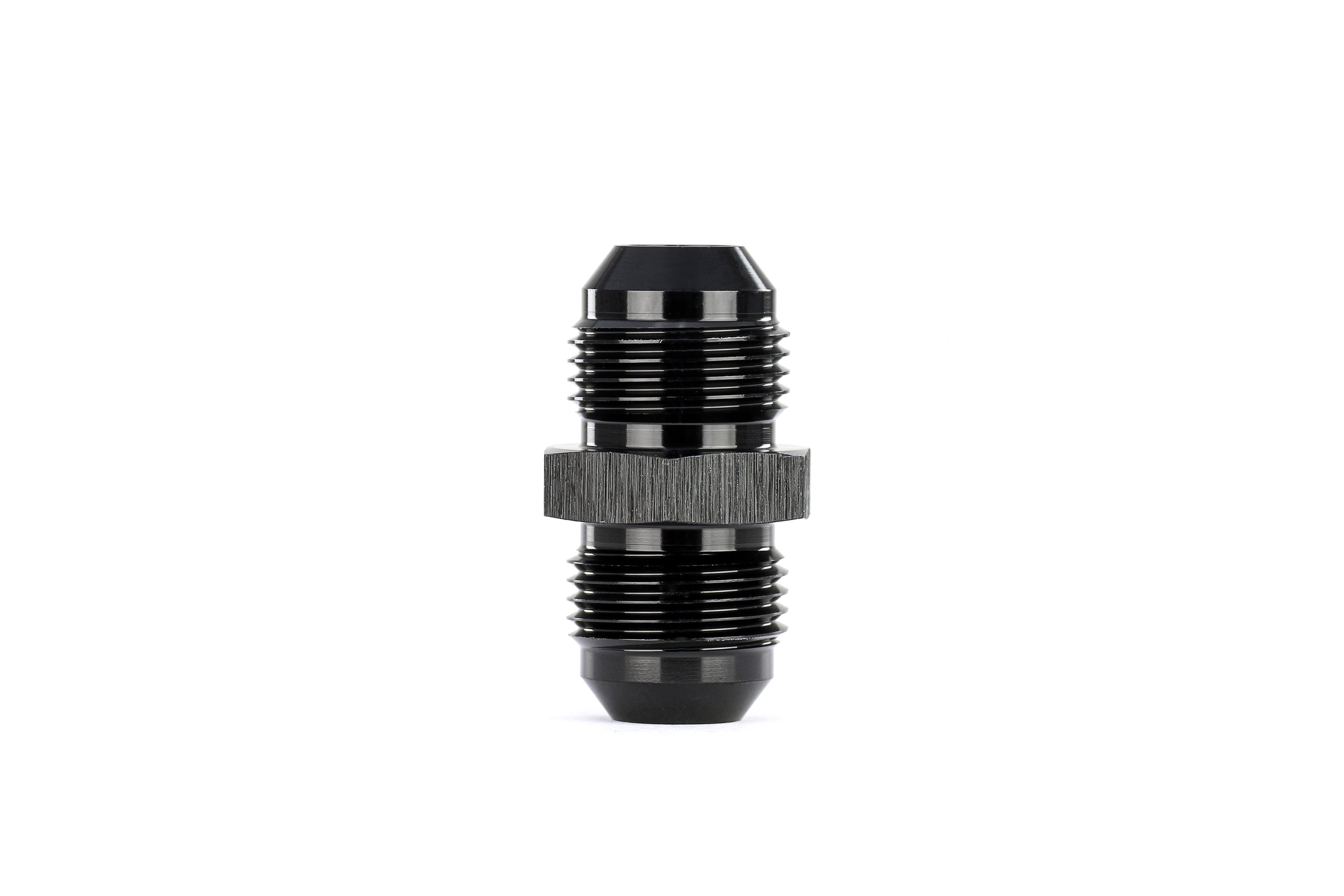 HPS Performance Straight -4 AN Male to Male Union Adapter, Aluminum, Black