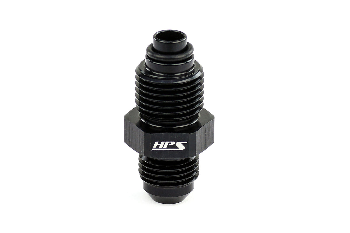 HPS Performance -6 AN to 5/8-18 Male to Inverted Flare Male Power Steering Adapter Aluminum Black