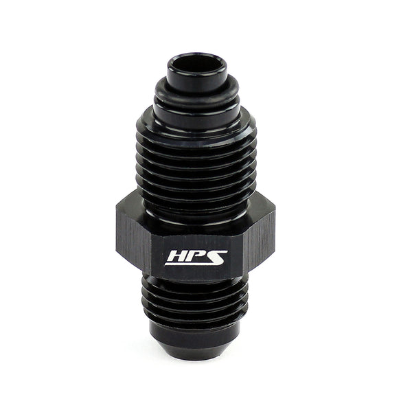 HPS Performance AN -6 to 1/2-20 Male to Inverted Flare Male Power Steering Adapter Aluminum Black