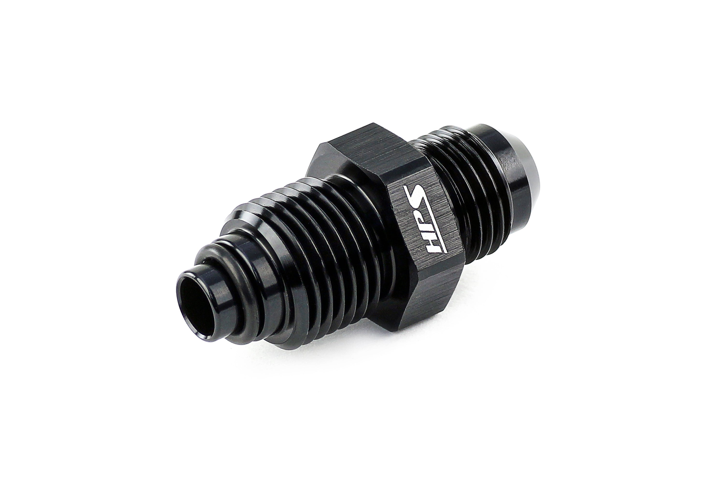 HPS Performance -6 AN to 1/2-20 Male to Inverted Flare Male Power Steering Adapter, Aluminum, Black