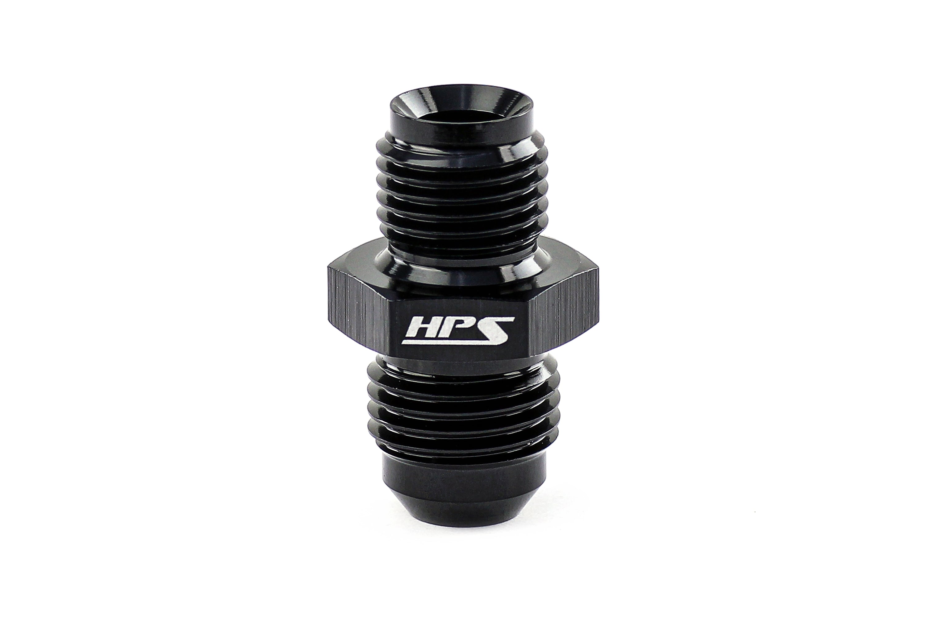 HPS Performance Straight -3 AN Flare to 1/8 inch NPT Adapter Aluminum Black