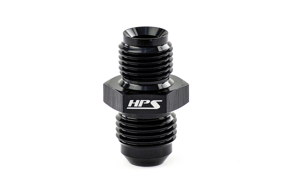 HPS Performance Straight -8 AN Flare to 3/8 inch NPT Adapter Aluminum Black