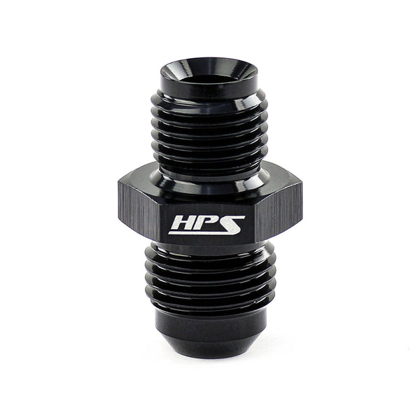 HPS Performance Straight AN Flare -4 to M10 x 1.0 Metric Adapter Aluminum Black