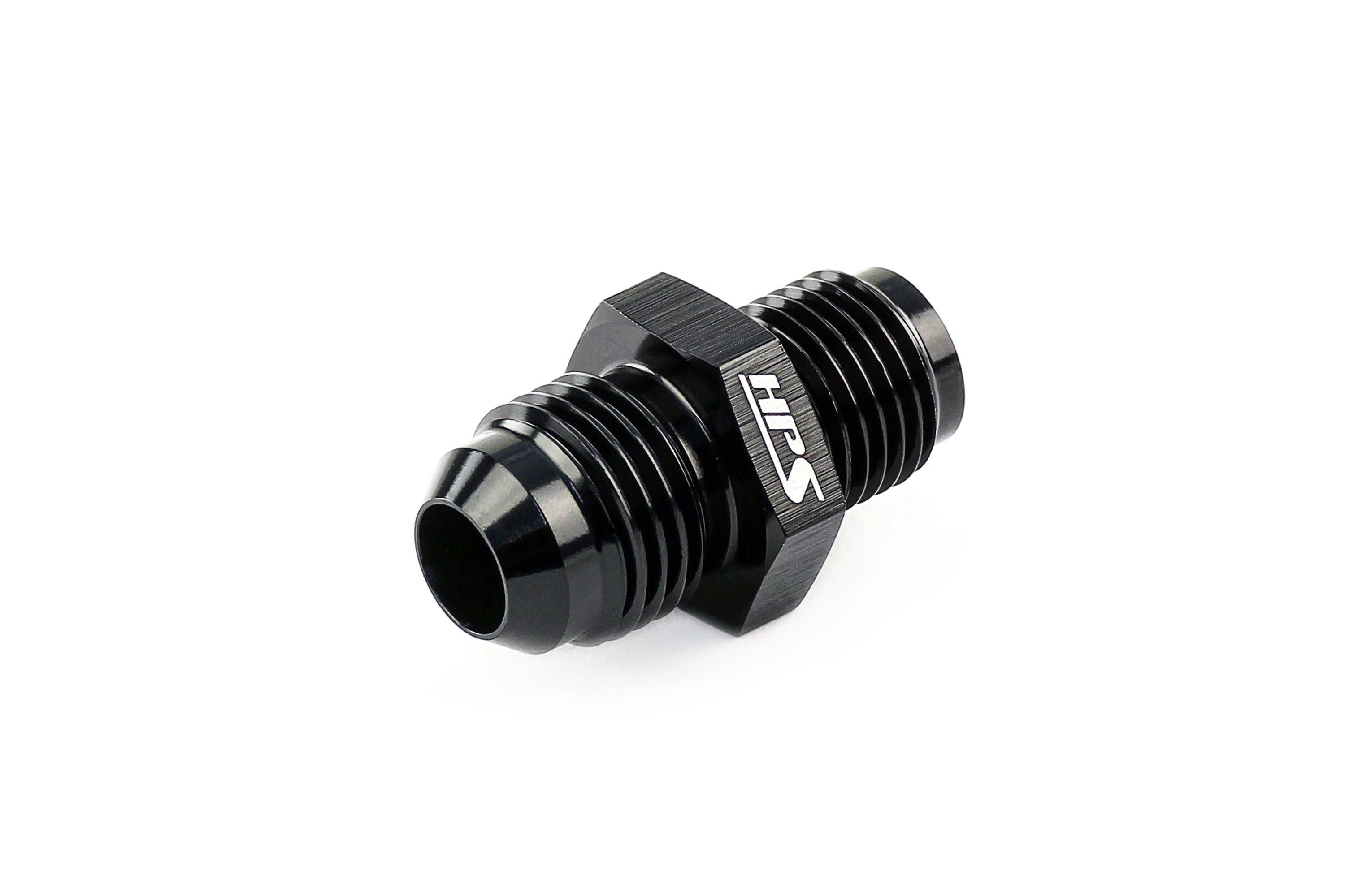 HPS Performance Straight -6 AN Flare to 1/2" NPT Adapter, Aluminum, Black