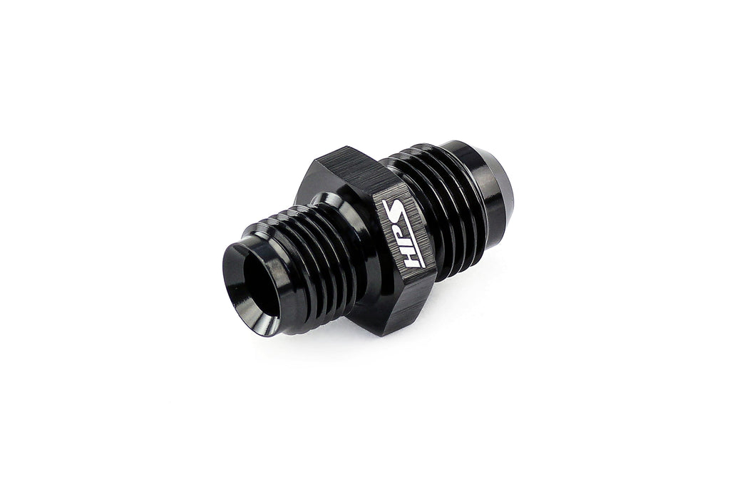 HPS Performance Straight -4 AN Flare to M12 x 1.0 Metric Adapter, Aluminum, Black