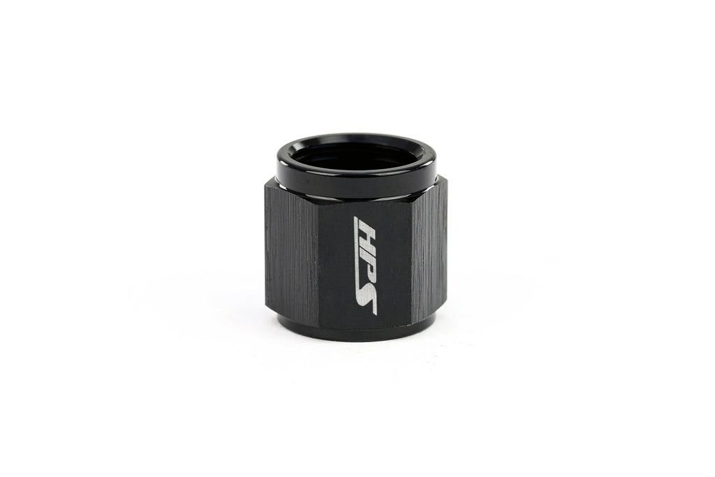 HPS Performance -8 Hard Line AN Tube Nut Aluminum Black