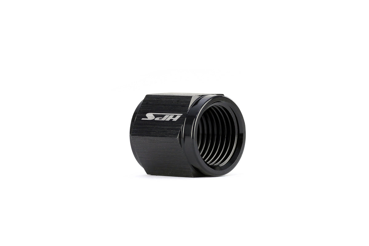 HPS Performance -3 Hard Line AN Tube Nut, Aluminum, Black