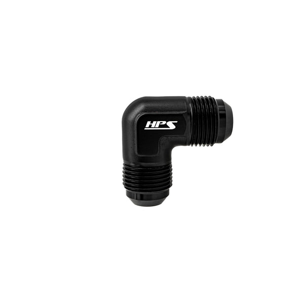 HPS Performance 90 Degree -4 AN Male to Male Union Adapter Aluminum Black