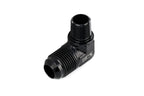 HPS Performance 90 Degree -6 AN Flare to 1/4" NPT Adapter, Aluminum, Black
