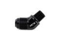 HPS Performance 45 Degree -8 AN Flare to 1/4 inch NPT Adapter Aluminum Black