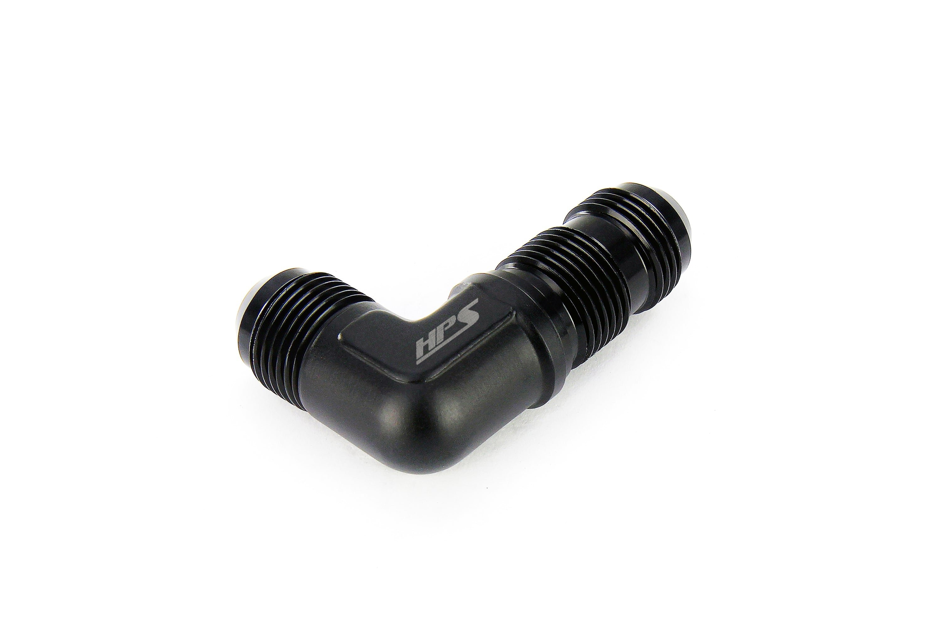 HPS Performance 90 Degree -6 AN Male to Male Bulkhead Adapter Aluminum Black