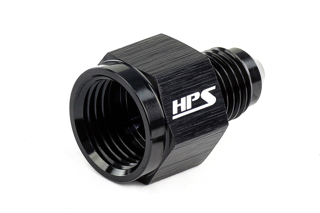 HPS Performance -6 AN Female to -4 AN Male Reducer Adapter Aluminum Black