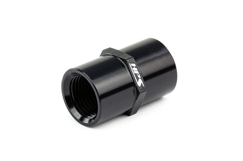 HPS Performance Straight 1/2'' NPT Female to Female Coupler Adapter, Aluminum, Black
