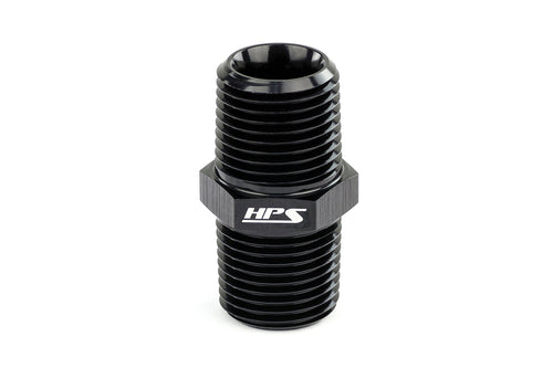 HPS Performance Straight 1/4'' NPT Male to Male Union Coupler Adapter Aluminum Black