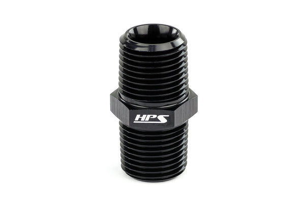 HPS Performance Straight 1/4'' NPT Male to Male Union Coupler Adapter Aluminum Black