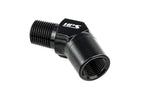 HPS Performance 45 Degree 3/8'' NPT Male To Female Adapter, Aluminum, Black