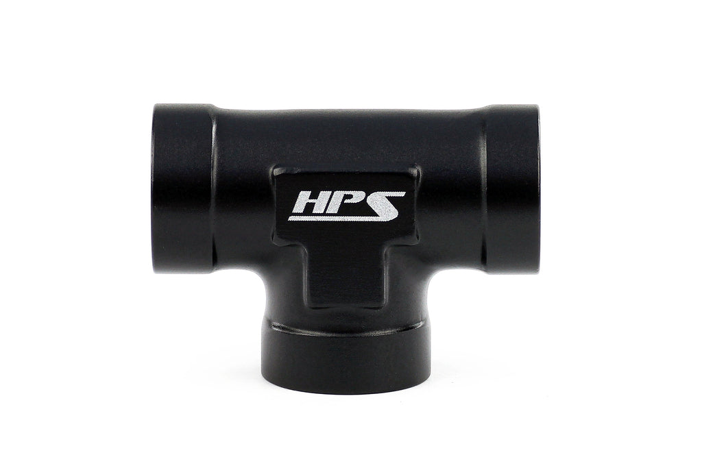 HPS Performance 1/2'' NPT Female Tee Coupler Adapter Aluminum Black