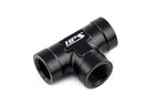 HPS Performance 1/4'' NPT Female Tee Coupler Adapter, Aluminum, Black