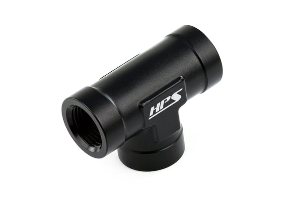HPS Performance 1/2'' NPT Female Tee Coupler Adapter, Aluminum, Black