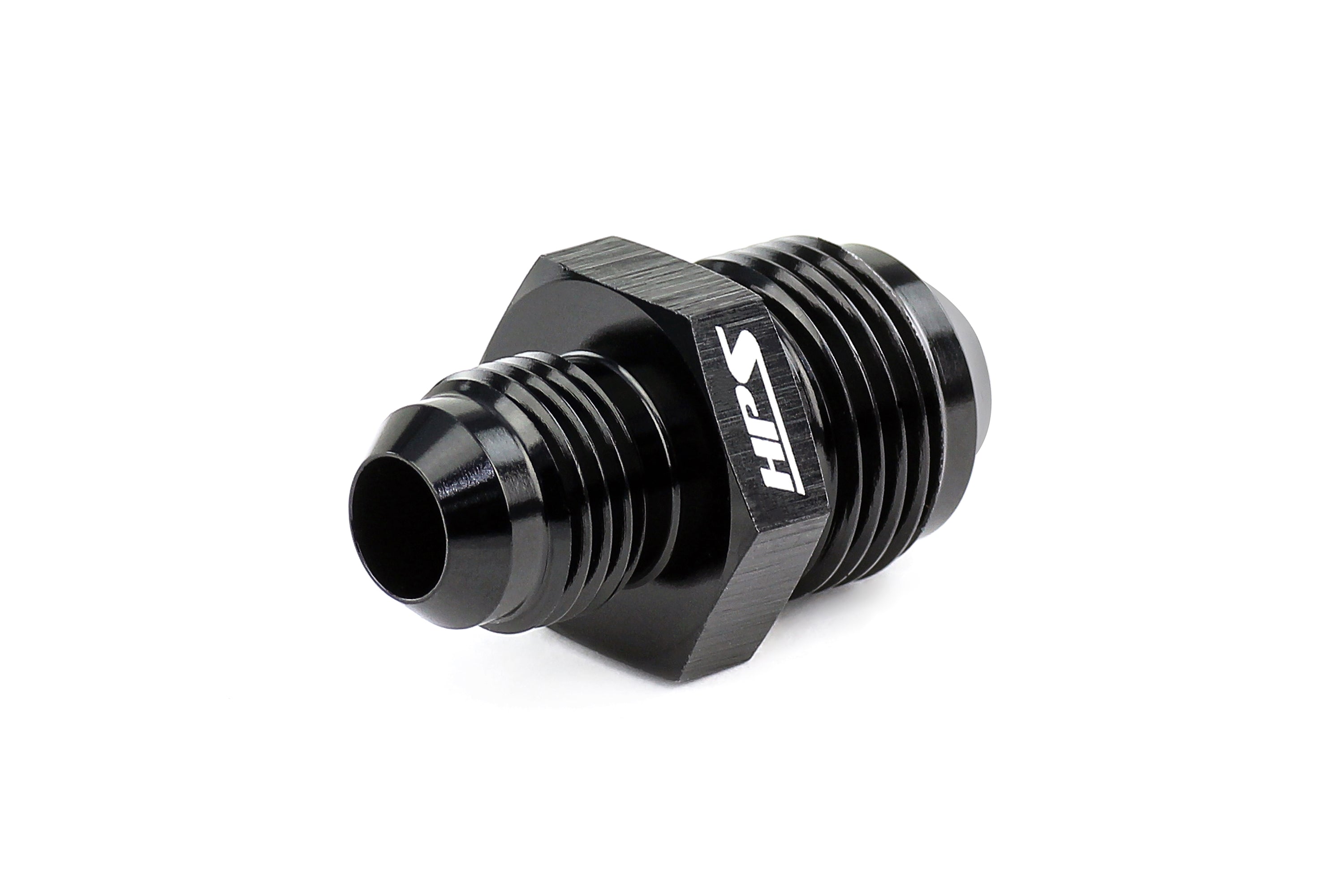 HPS Performance AN -8 to AN -6 Male To Male Reducer Union Coupler Adapter, Aluminum, Black