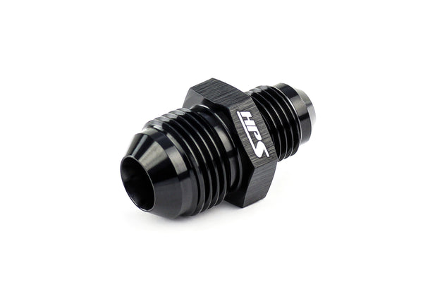 HPS Performance AN -12 to AN -10 Male To Male Reducer Union Coupler Adapter, Aluminum, Black