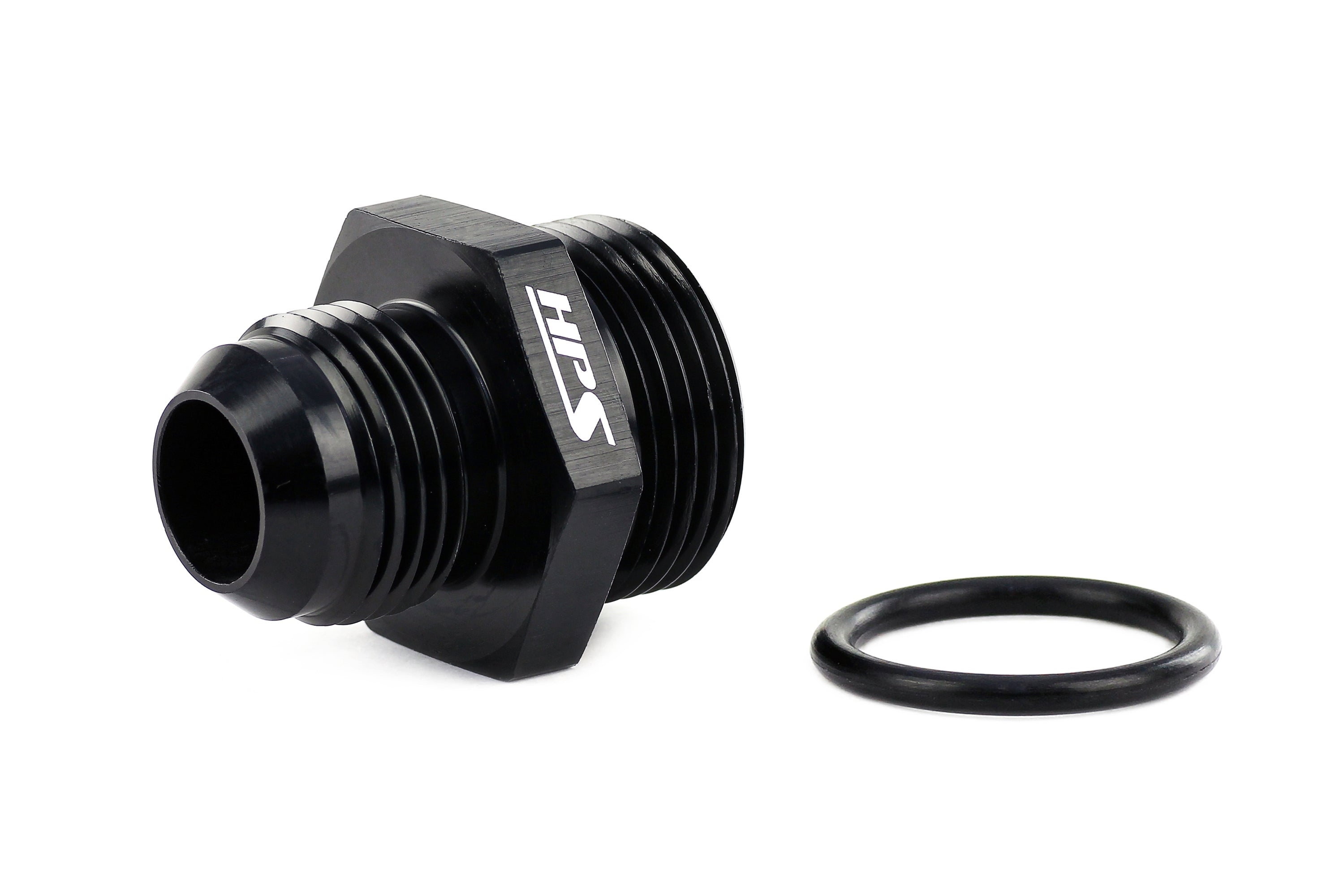 HPS Performance -10 AN Male to -12 O-ring Boss (ORB) Port Thread Male Adapter, Aluminum, Black