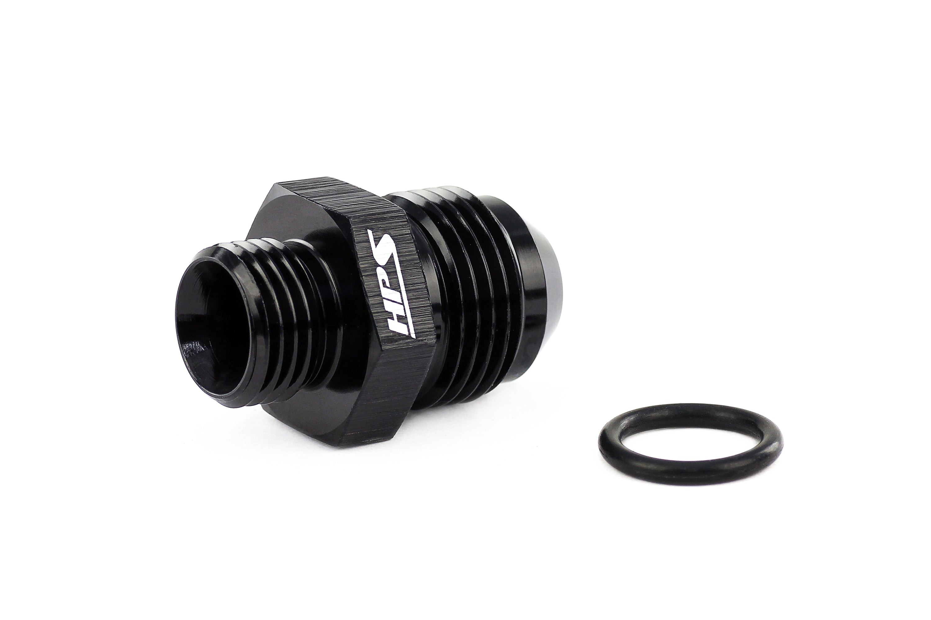 HPS Performance -10 AN Male to -8 O-ring Boss (ORB) Port Thread Male Adapter, Aluminum, Black