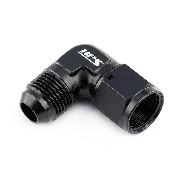 HPS Performance 90 Degree AN -4 Male to Female Swivel Adapter Aluminum Black