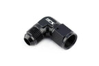 HPS Performance 90 Degree -6 AN Male to Female Swivel Adapter Aluminum Black