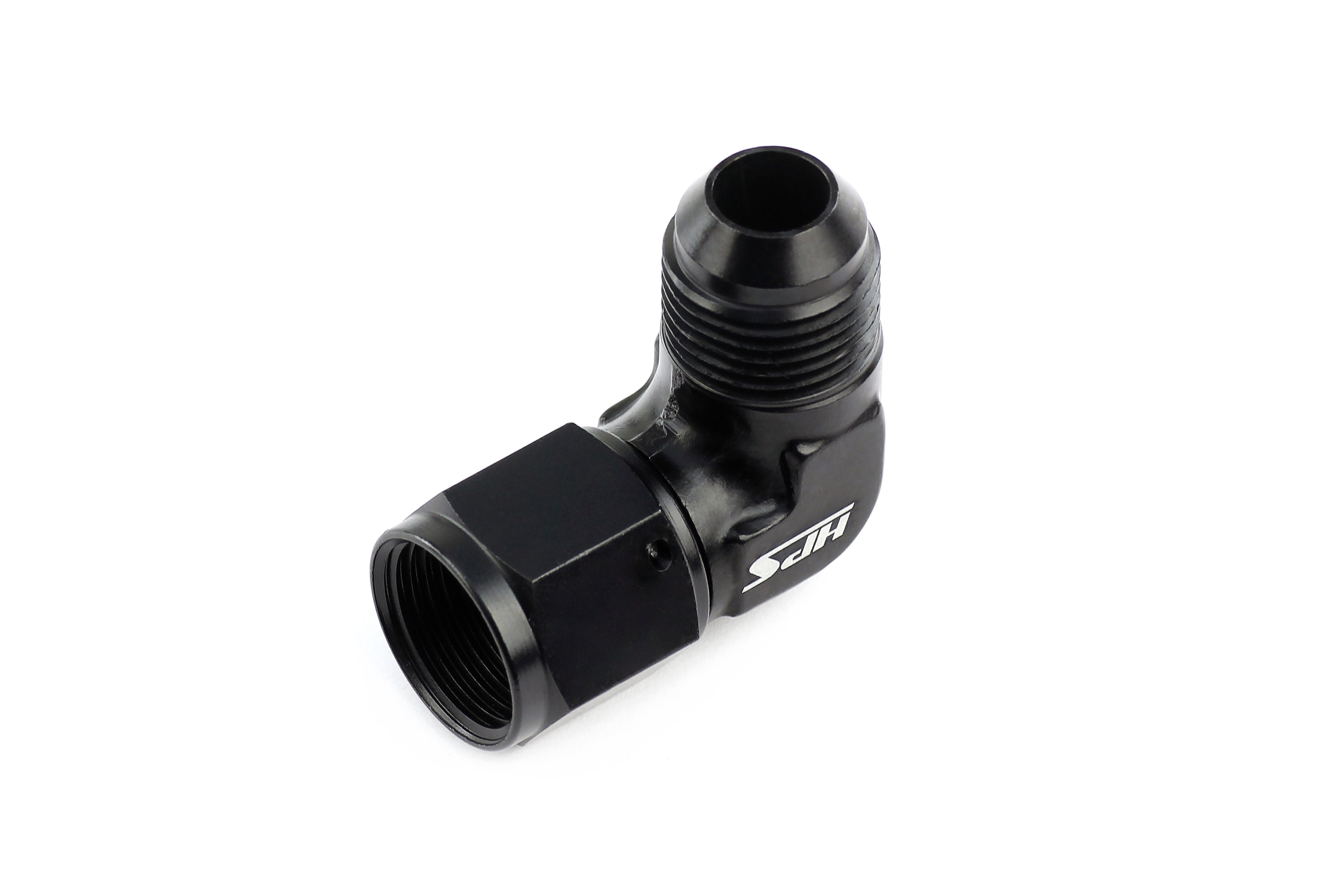 HPS Performance 90 Degree -4 AN Male to Female Swivel Adapter, Aluminum, Black