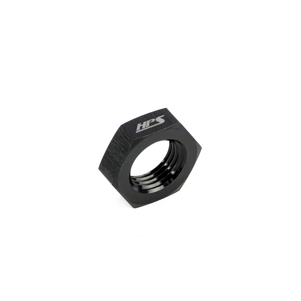 HPS Performance AN -8 Female Bulkhead Fitting Jam Nut Aluminum Black