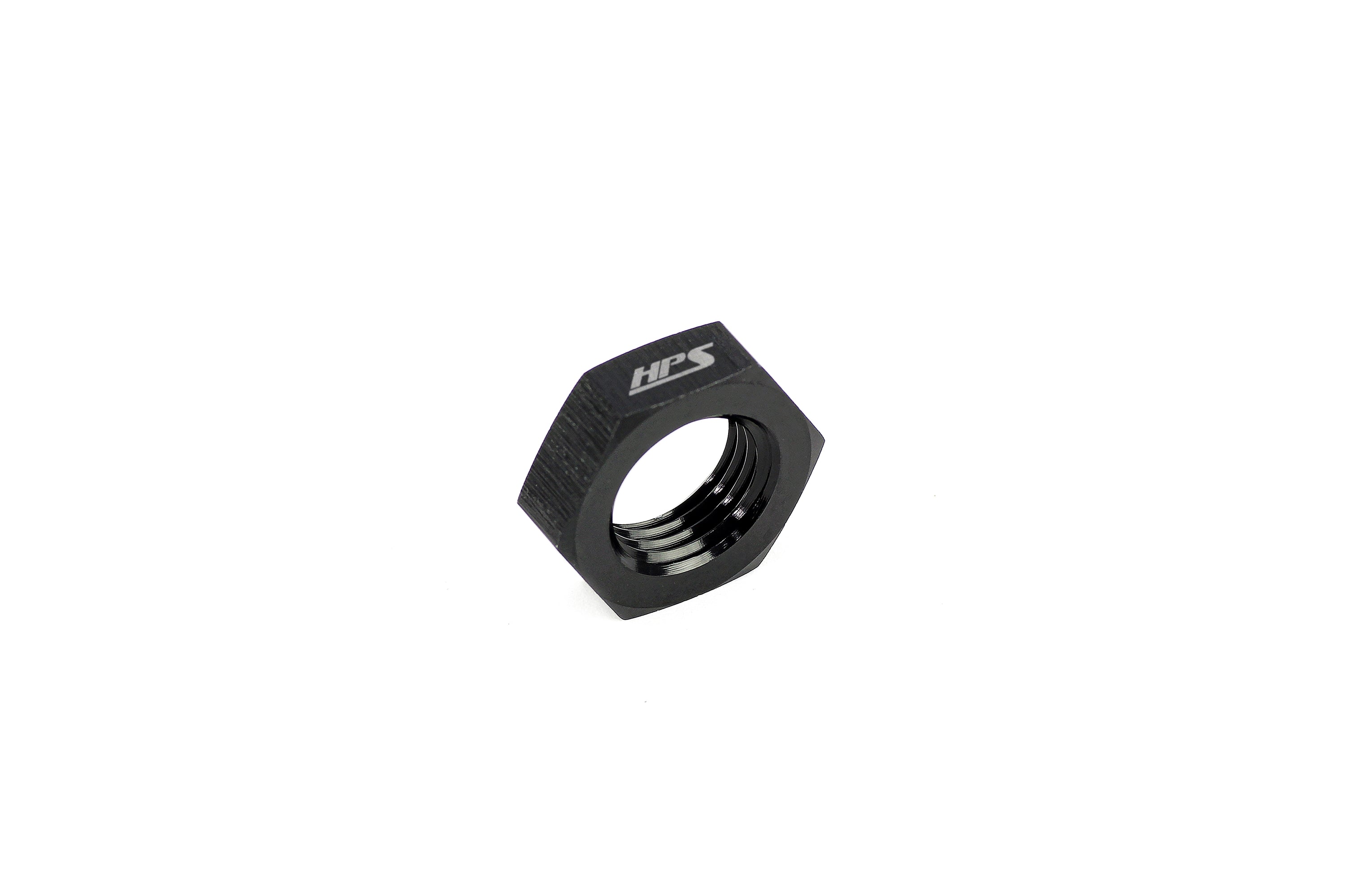 HPS Performance -6 AN Female Bulkhead Fitting Jam Nut Aluminum Black
