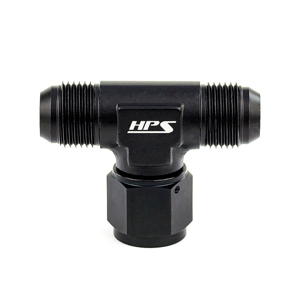 HPS Performance AN-4 Aluminum Tee Adapter with Female on Side AN9251-4
