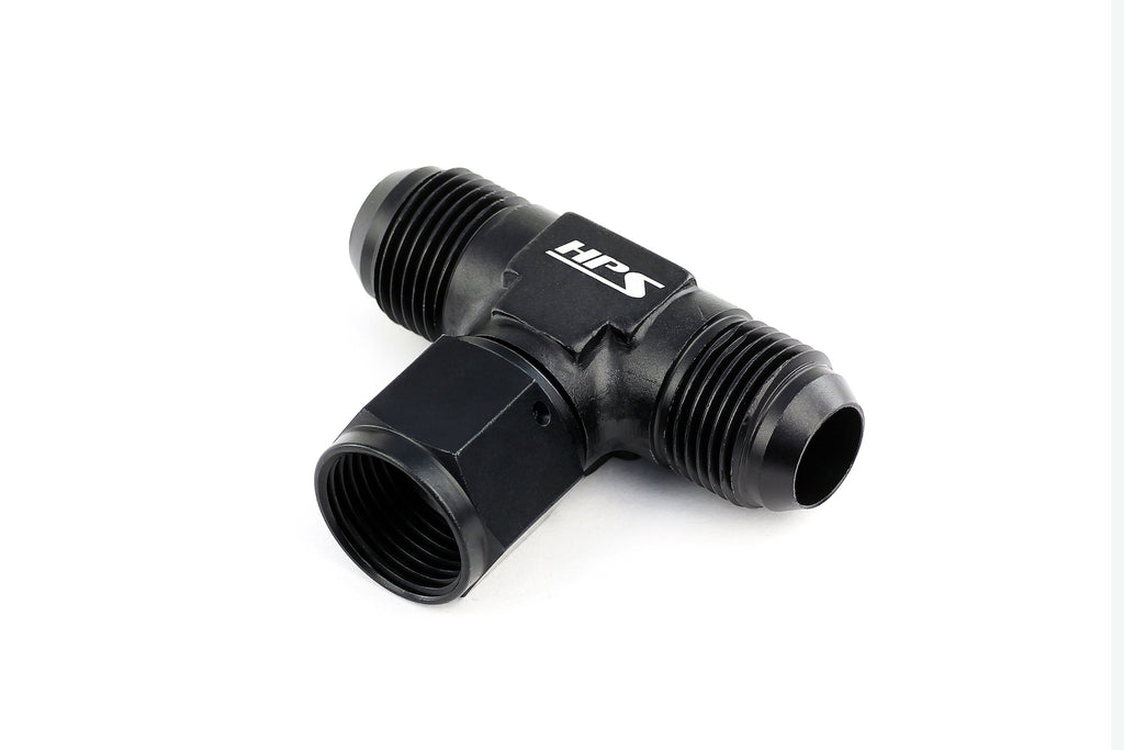 HPS Performance -6 AN Aluminum Tee Adapter with Female on Side AN9251-6