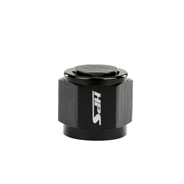 HPS Performance AN -3 Flare Female Cap Aluminum Black