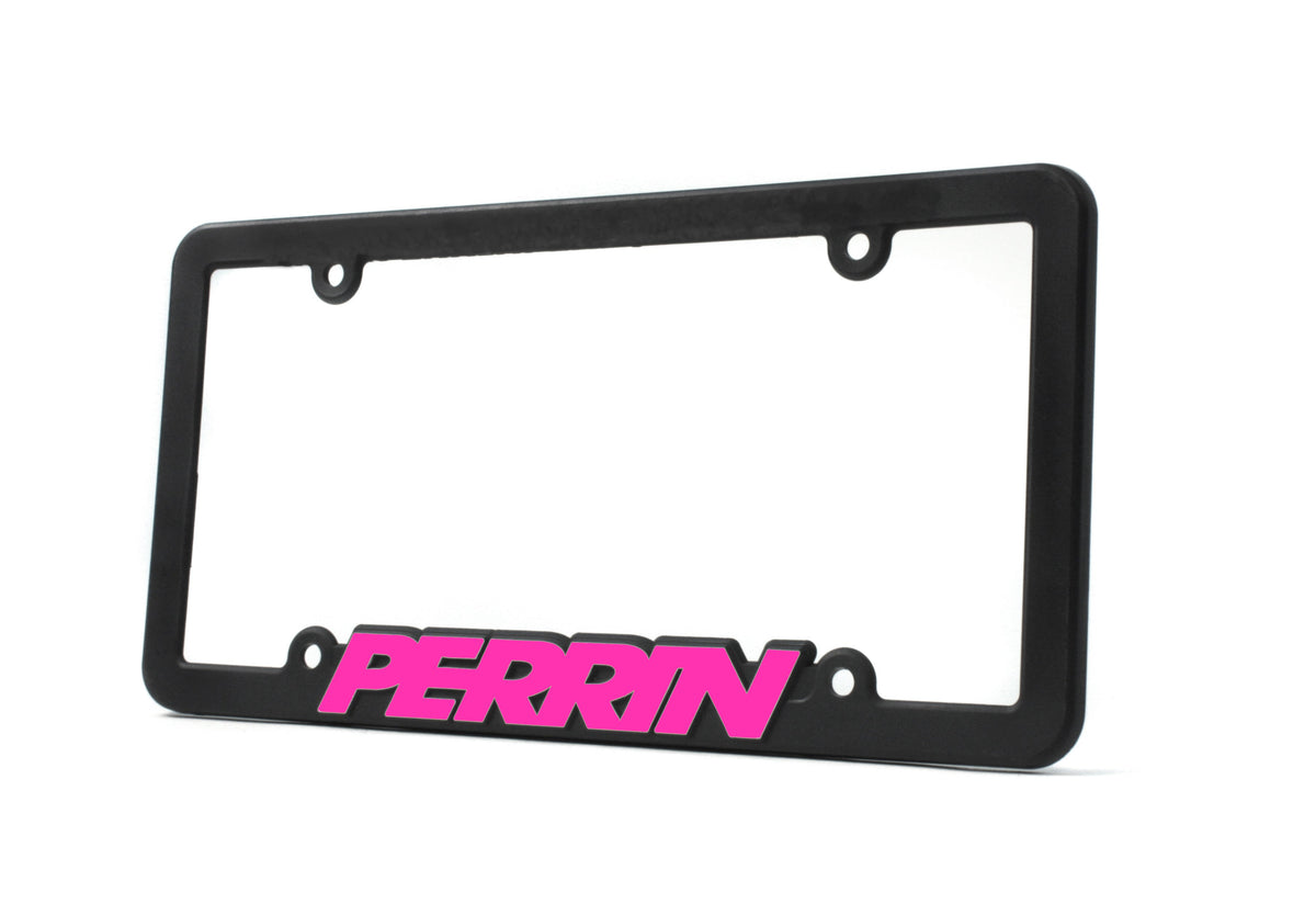 PERRIN license plate frame with Hyper Pink logo